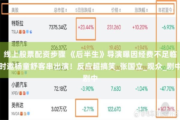 线上股票配资步骤 《后半生》导演曝因经费不足临时邀杨童舒客串出演！反应超搞笑_张国立_观众_剧中