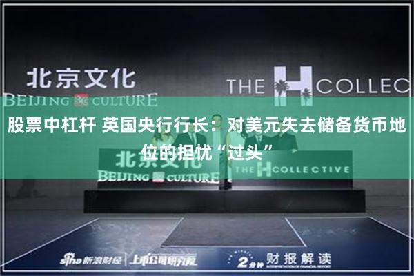 股票中杠杆 英国央行行长：对美元失去储备货币地位的担忧“过头”