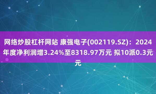 网络炒股杠杆网站 康强电子(002119.SZ)：2024年度净利润增3.24%至8318.97万元 拟10派0.3元