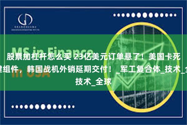 股票加杠杆怎么买 23亿美元订单悬了！美国卡死关键组件，韩国战机外销延期交付！_军工复合体_技术_全球